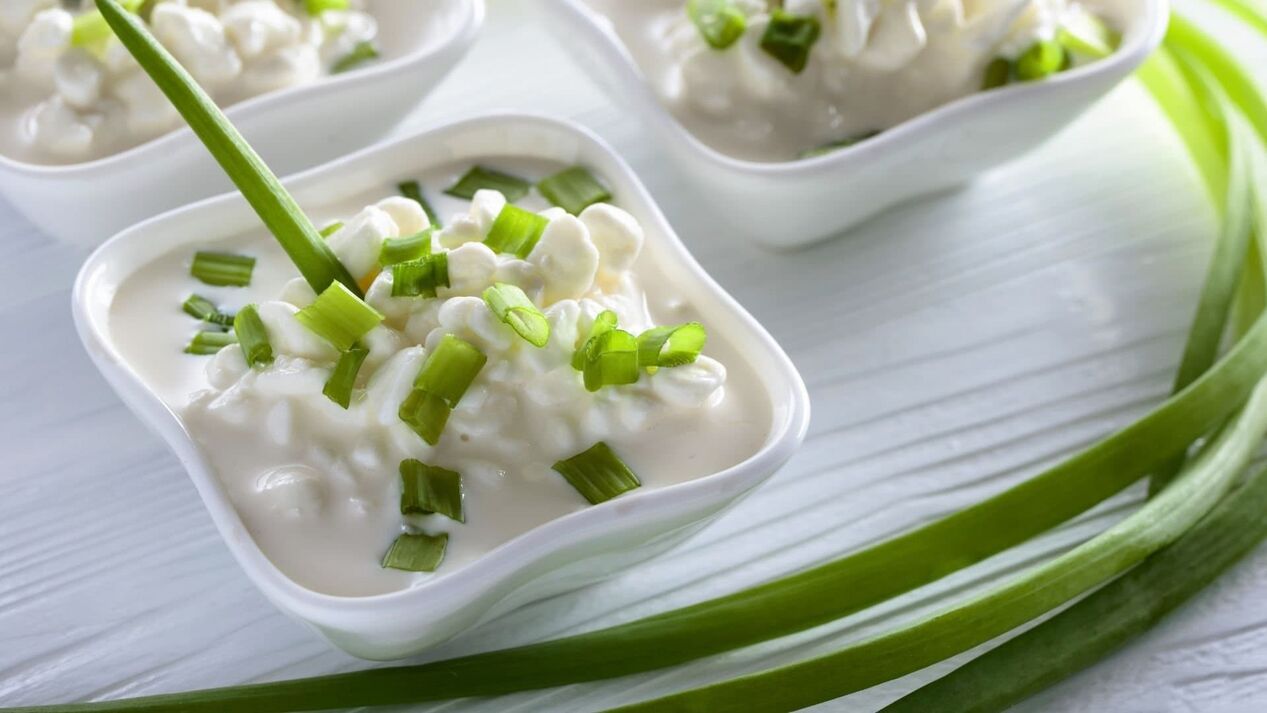 Green onion with curds to improve energy